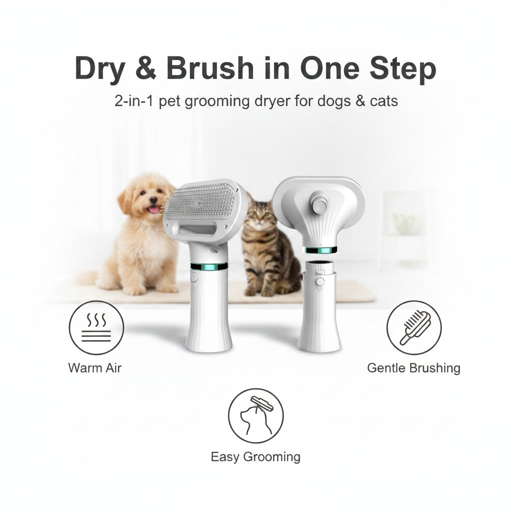 2-in-1 Pet Hair Dryer & Brush