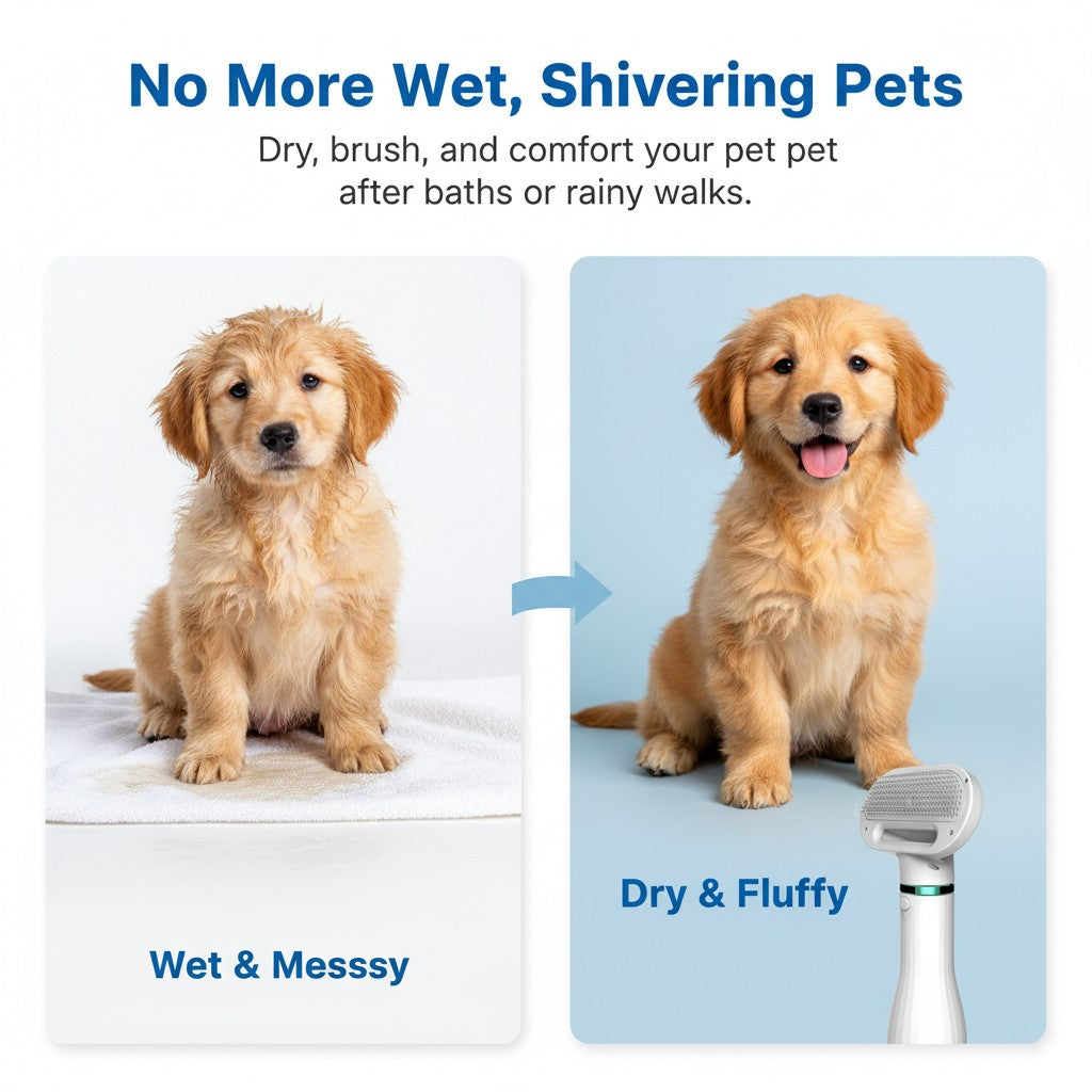 2-in-1 Pet Hair Dryer & Brush
