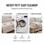 Dog lying on the quilted waterproof couch cover