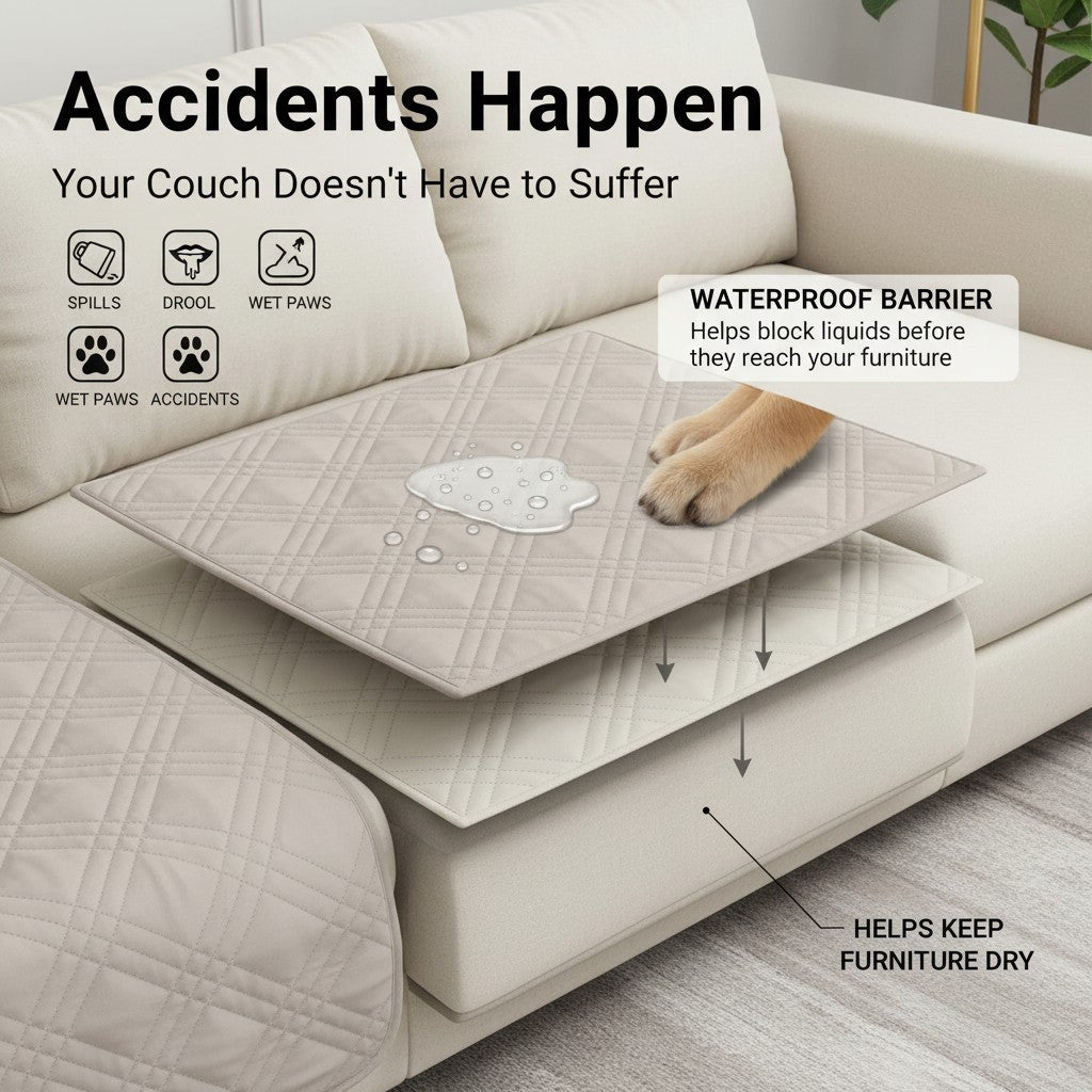 Size guide for the four couch cover sizes