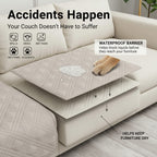 Size guide for the four couch cover sizes