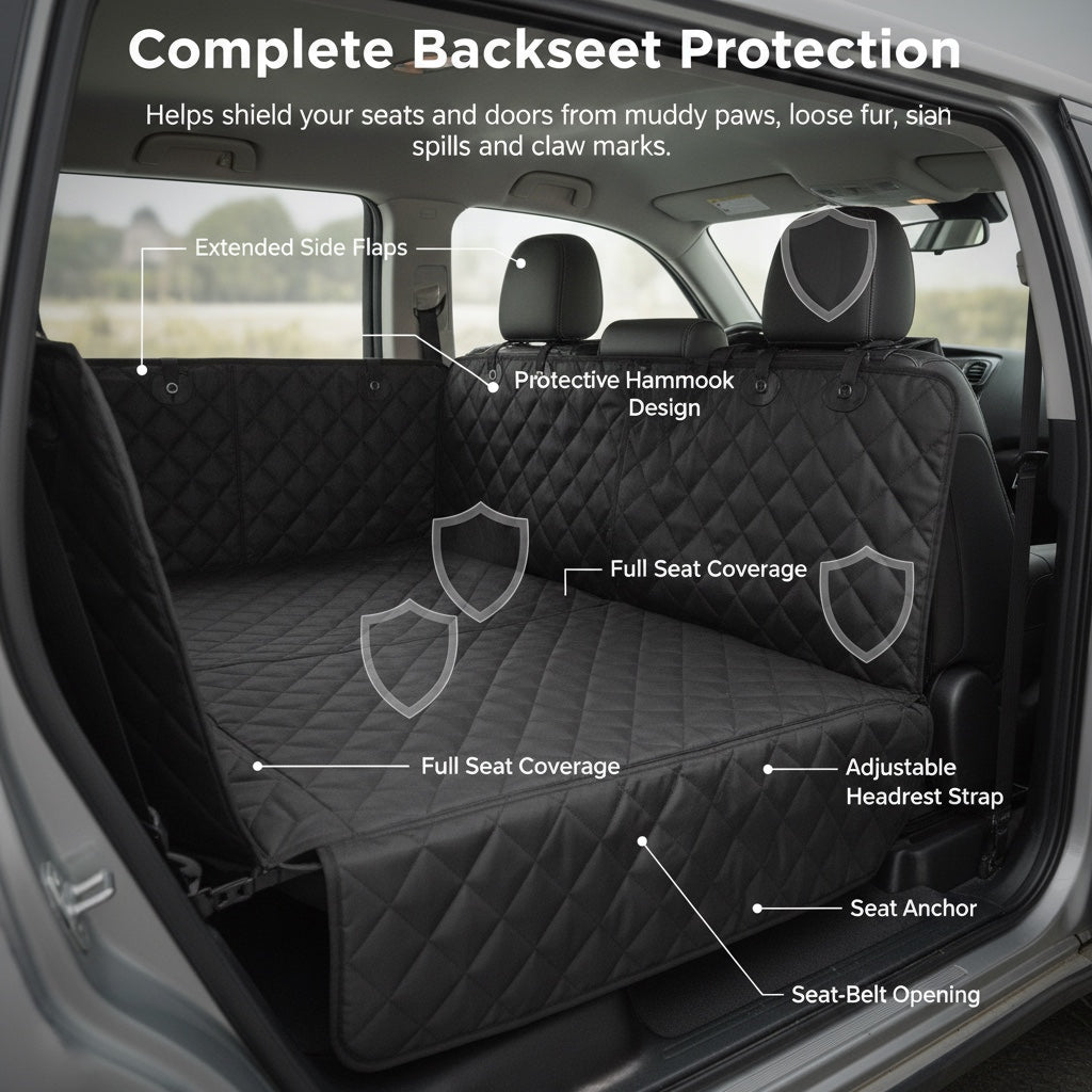 PawBloomCare™ Waterproof Dog Car Seat Cover