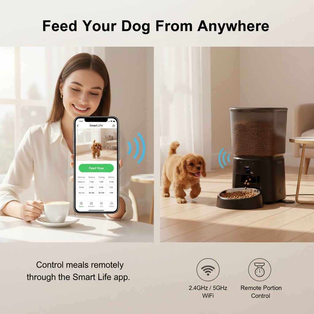 Feeding schedule and portion settings in the companion app