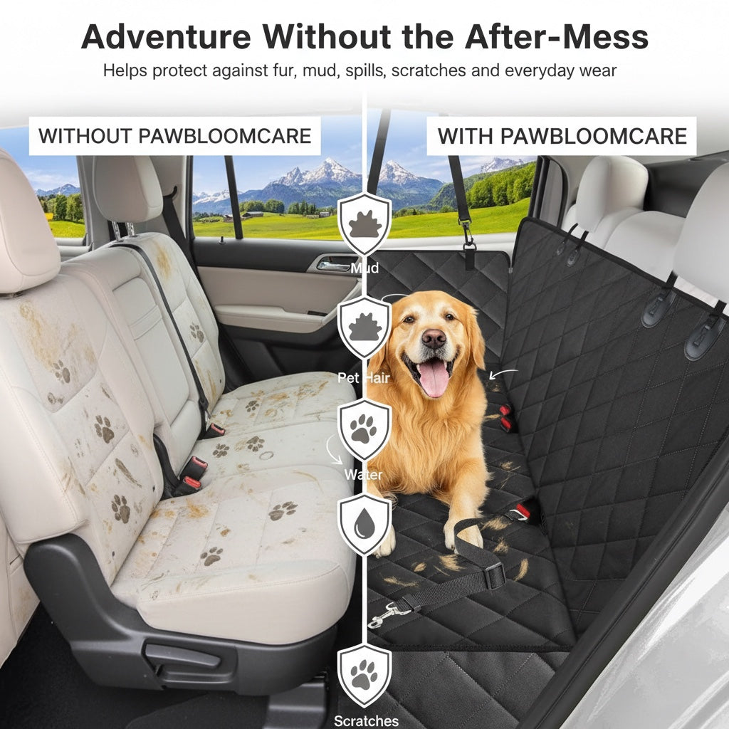 PawBloomCare™ Waterproof Dog Car Seat Cover