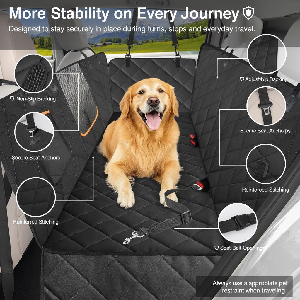 PawBloomCare™ Waterproof Dog Car Seat Cover