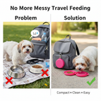 Rubber Foldable Travel Bowl – Double Dish for Food & Water