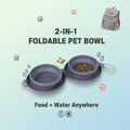 Rubber Foldable Travel Bowl – Double Dish for Food & Water