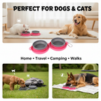 Rubber Foldable Travel Bowl – Double Dish for Food & Water
