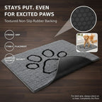 Mat absorbing water from wet paws